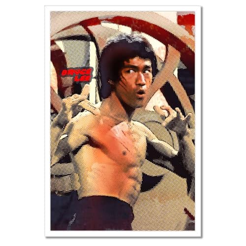 Décoration murale Kung Fu karaté 40x60 cm cadre noir chambre