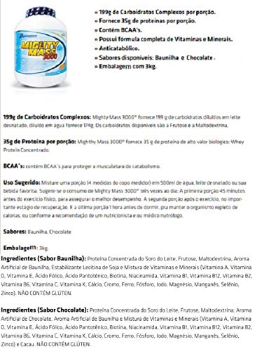 Hipercalórico Mighty Mass 3000 Baunilha Performance Nutrition 3 Kg Kit 2 Und