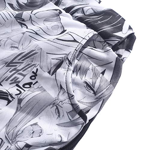 Women's Ahego Face Print 2 Piece Outfits Crop Top and Shorts Pajamas Set XS-2XL3