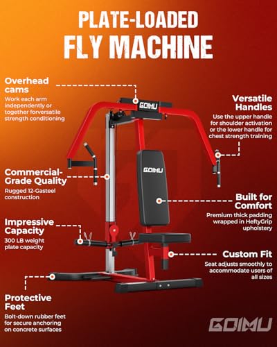Image of Chest Fly Machine, CF01-PRO PEC Fly and Reverse Delt Machine, Upper Body Workout Equipment with Adjustable Backrest for Pectoral and Rear Deltoid, Chest Training Machine for Home Gym