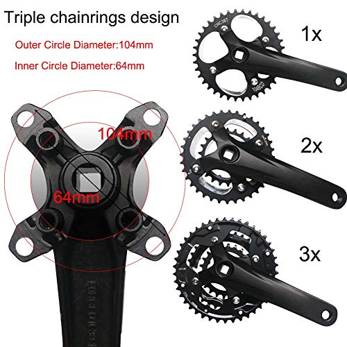 square taper 2x crankset
