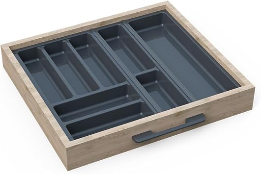 tify Mutfak Çekmece Içi Düzenleyici, Kaşıklık 54Cm X 48Cm Yanlar Ve Boydan 4Cm Kesilebilir, Antrasit