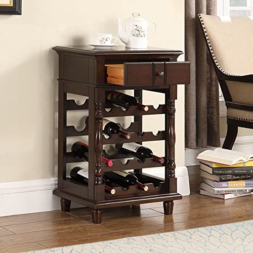 Gabinete para vino de madera estilo europeo marrón miniatura 7