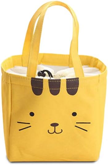 Square Portable Insulation Barrel Lunch Box Bag Lunch Bag Large Thick with Rice Bucket Bag Oxford Cloth Aluminum Foil Insulation Bag Cute Reusable Lunch Bag 5 Kinds of Patterns