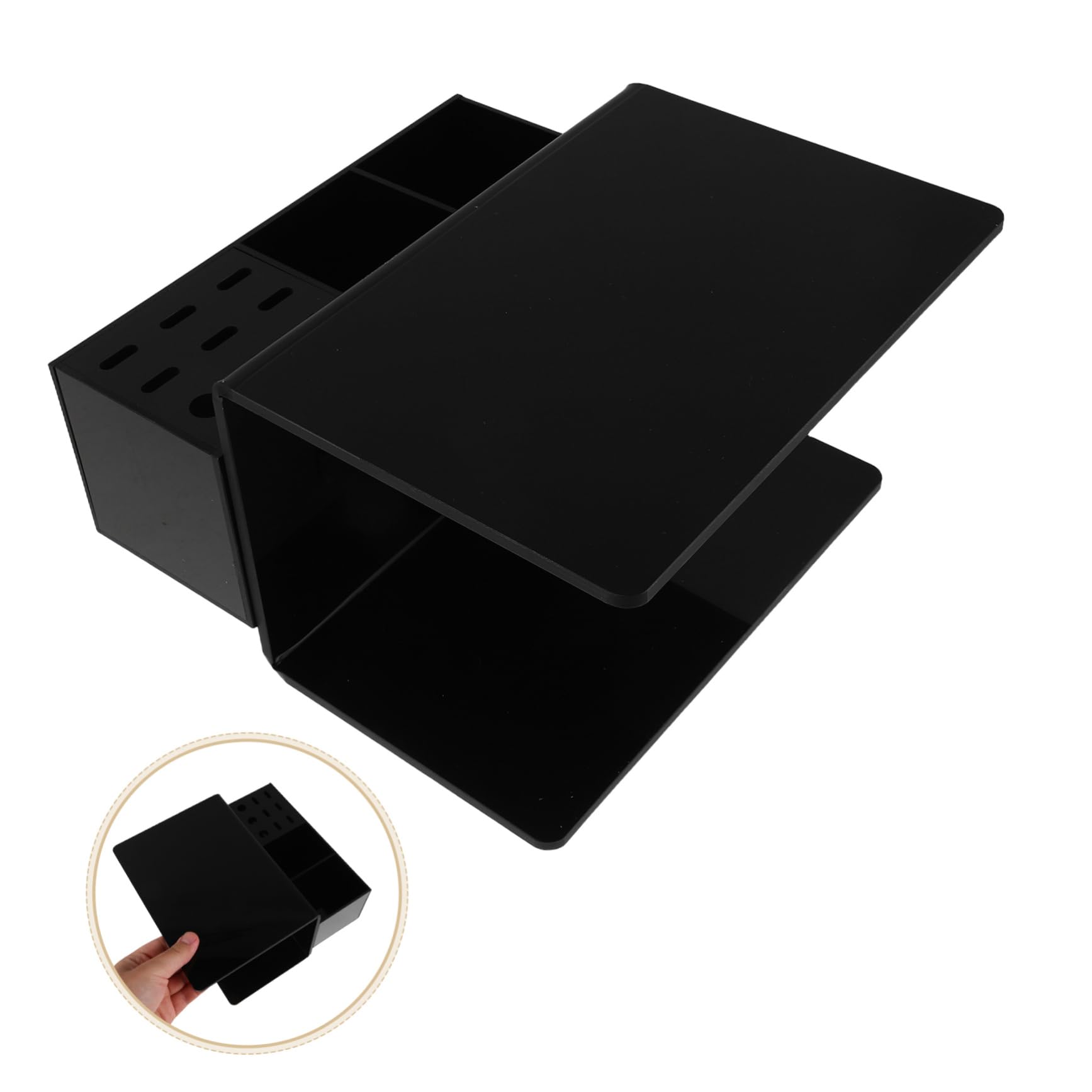 Organizador de Almohadilla para Pestañas con Soporte Desmontable Negro Cojín Cervical Ergonómico para Técnicos de Pestañas Salón Compacto y Fácil de Limpiar