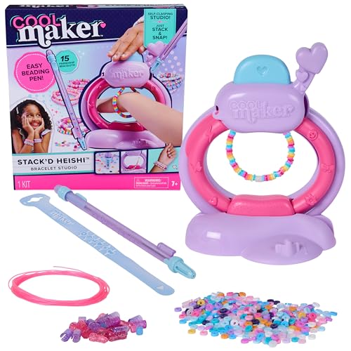 Cool Maker, Stack’d Heishi Studio Bracelet Making Kit with Easy Beading Pen & Over 1200 Beads for Bracelets, Makes 15, Arts and Crafts Kids Toys for...