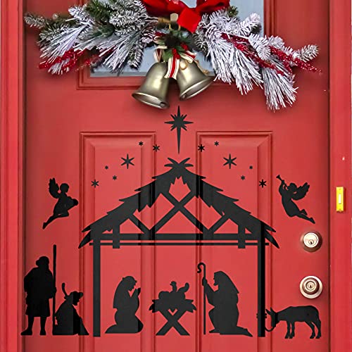 Christmas Religious Wall Decal Stickers Large Colorful Nativity Scene Wall Decals Stickers Christian Removable Modern Decor For Xmas Holiday Baby Room Living Room Bedroom #TOP3