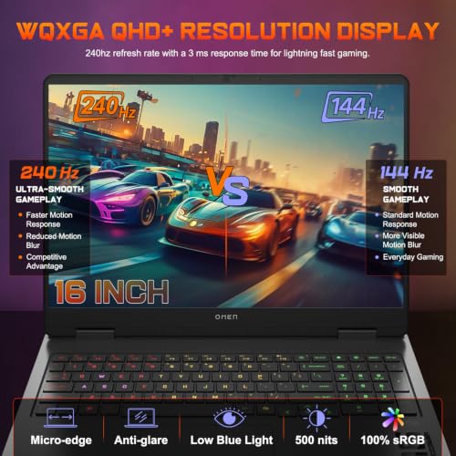 Image of HP Omen 16 inch 240Hz Ryzen 9 8940HX & 5060 Gaming Laptop, 64GB DDR5 + 4TB SSD