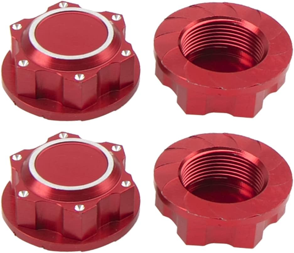 4Pcs Vgoohobby 24mm Wheel Hub Cover Hex Wheel Dust Lock Nut Adapter Anti-Dust Cover Compatible with Arrma 1/5 Kraton 8S Outcast 8S RC Car (Black)