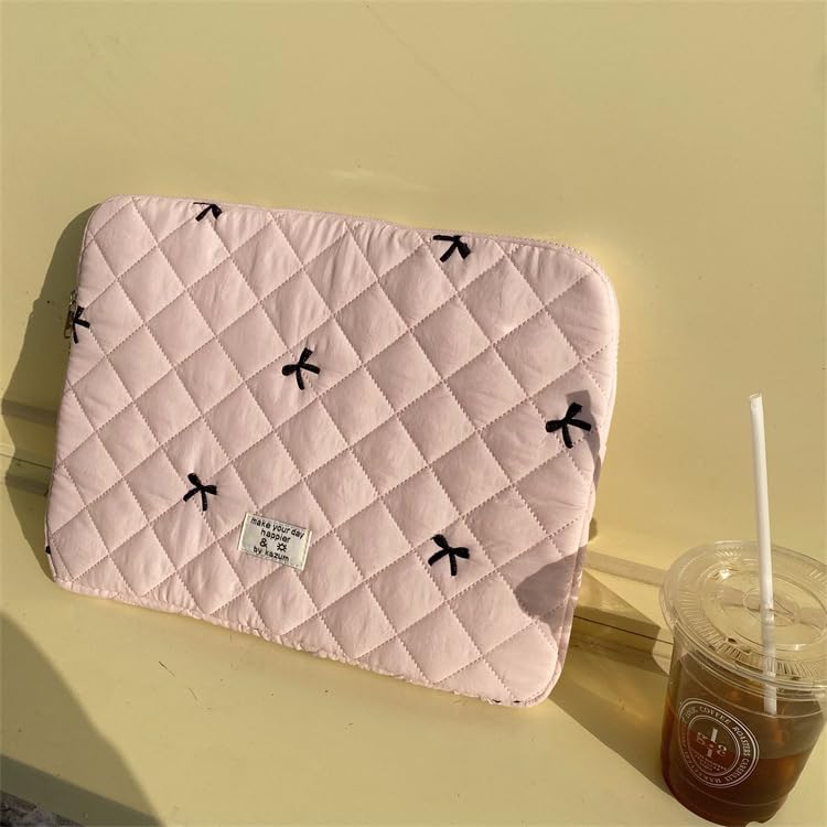 Cottagecore - Custodia per computer portatile Y2K con papillon a forma di cocchetta, per tablet da 11-15 pollici (11, rosa