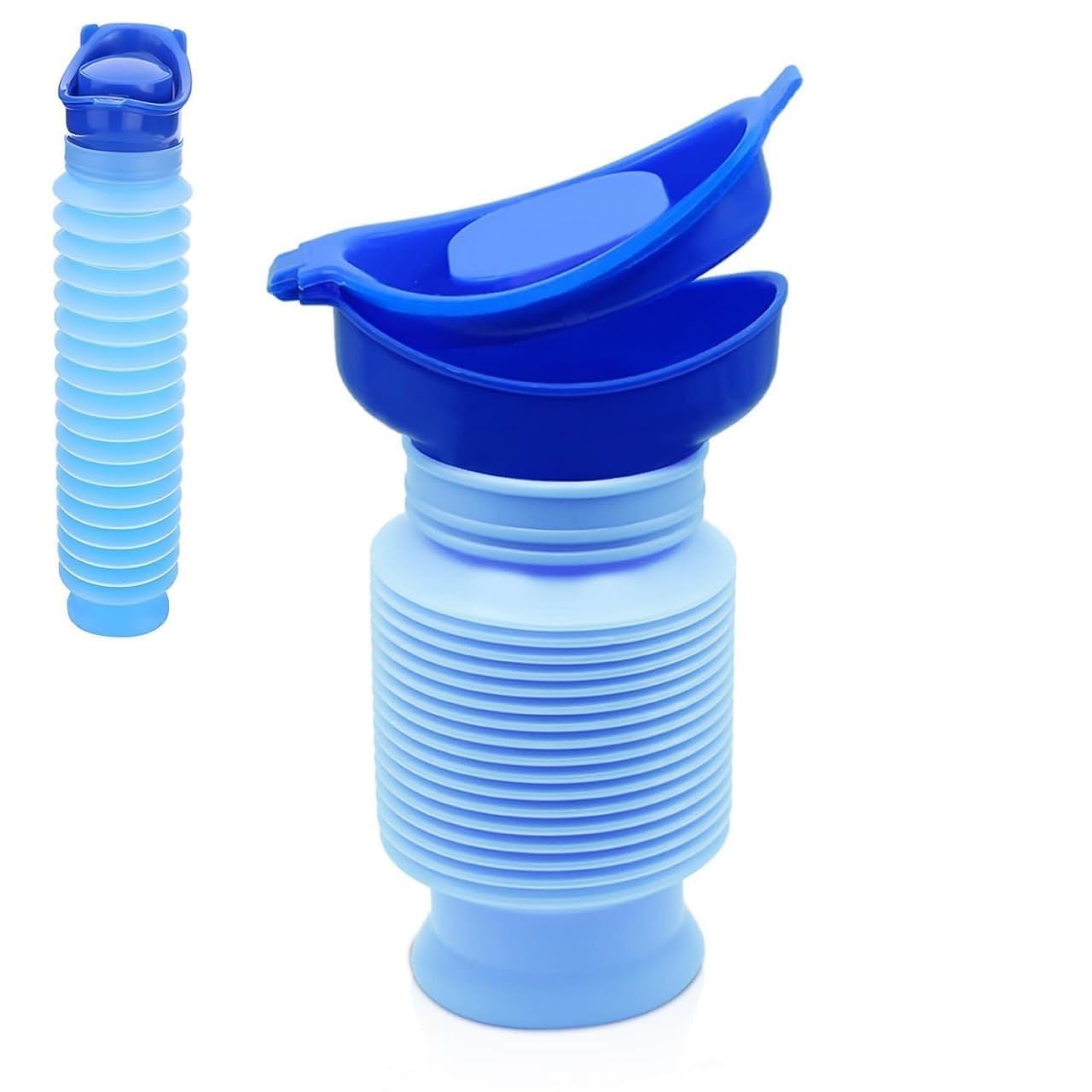 Whimsical Portable Pee Bottle 750ml | Unisex Emergency Urinal for Car, Travel, Camping & Traffic Jams | Collapsible, Leakproof, Reusable Pocket Toilet (Blue)-image-19
