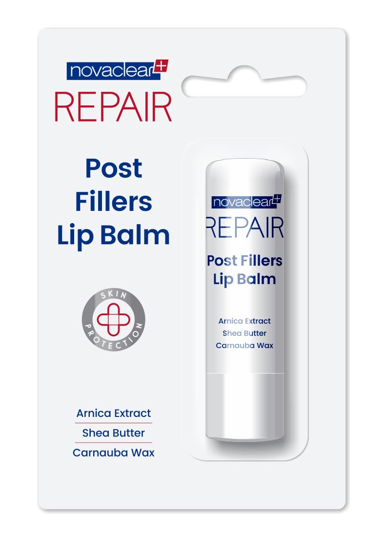 Novaclear Post Fillers Lip Balm for Bruising & Swelling – Post Lip Treatment Balm with Arnica Extract, Shea Butter & Carnauba Wax – Soothing & Moisturizing Lip Care – 4.9g