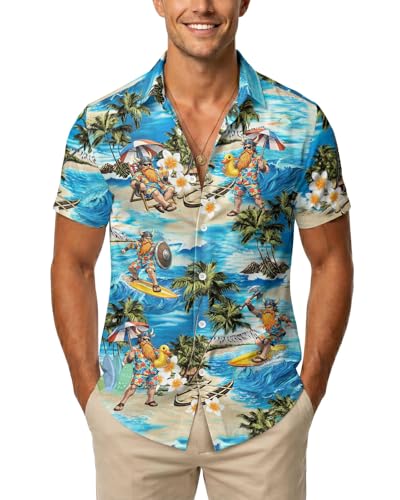 Image of 99TIMORO Fathers Movie Hawaiian Shirt for Men, Characters Button Down Short Sleeve Top, Summer Beach Gifts