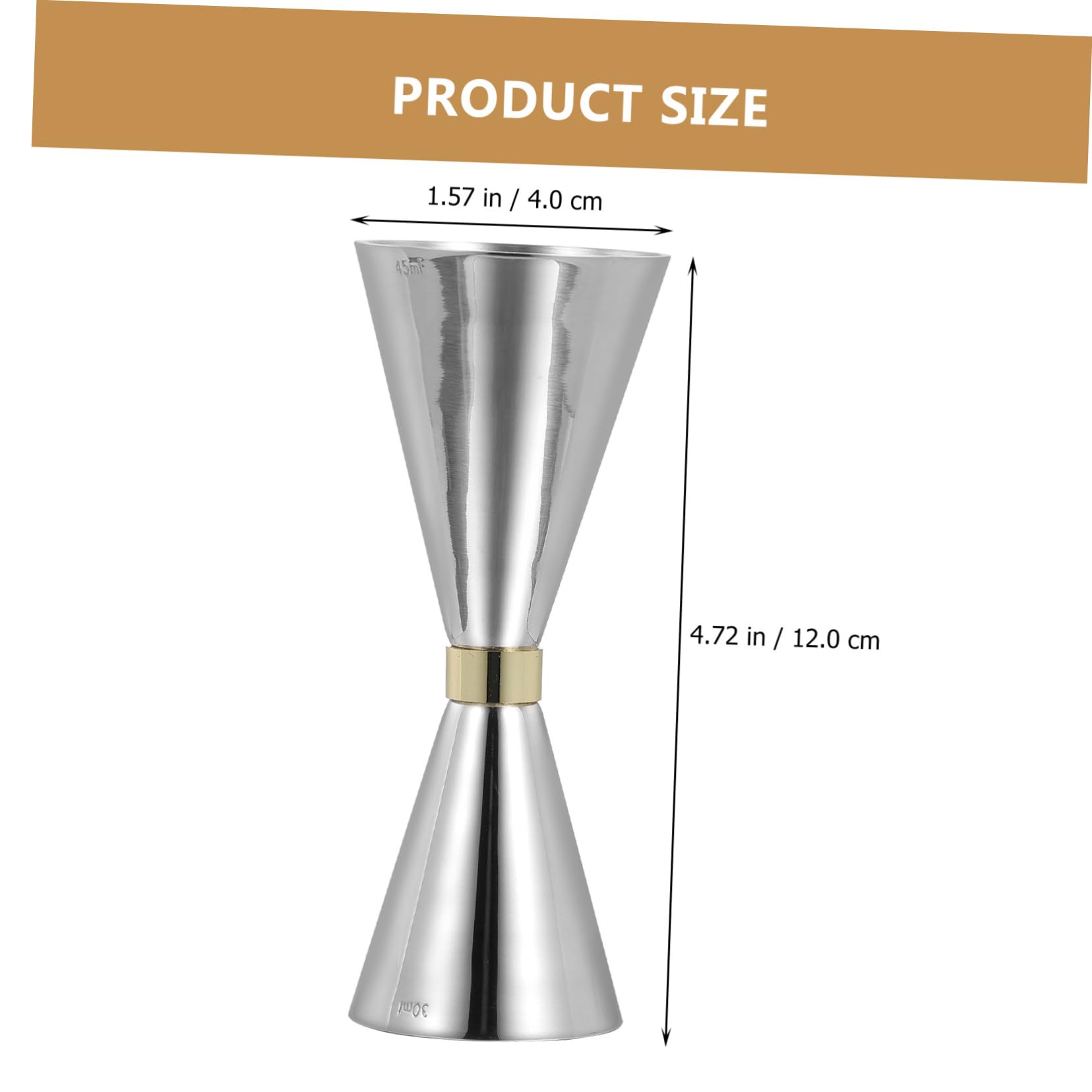 BESTonZON 3piezas Taza Medidora De Acero Inoxidable Para Cócteles Utensilio De Medición De Vino Para Bares y Eventos Fácil De Limpiar y Resistente Al Uso Diario