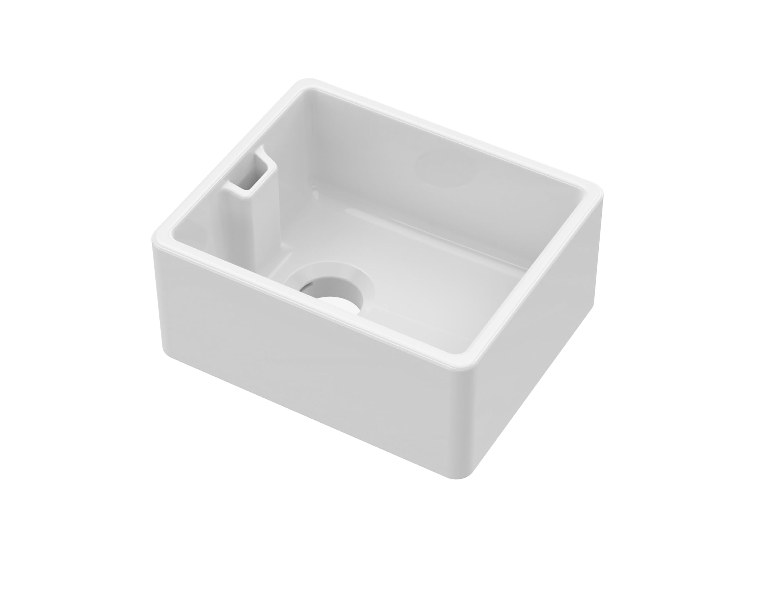 Balterley Single Bowl Belfast Kitchen Sink - 460mm - White Clay - Soft Square Design