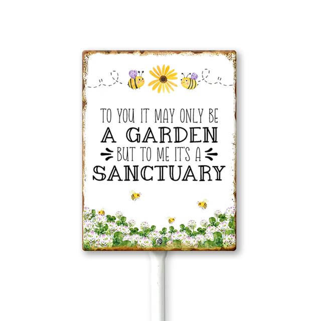 Geroclonup Garden Signs To You It May Only Be A Garden Sign with Stake Outdoor Aluminum Yard Sign Rustproof Aluminum Metal Sign Fade Resistant Lawn Decoration for Outdoor 8x12inch