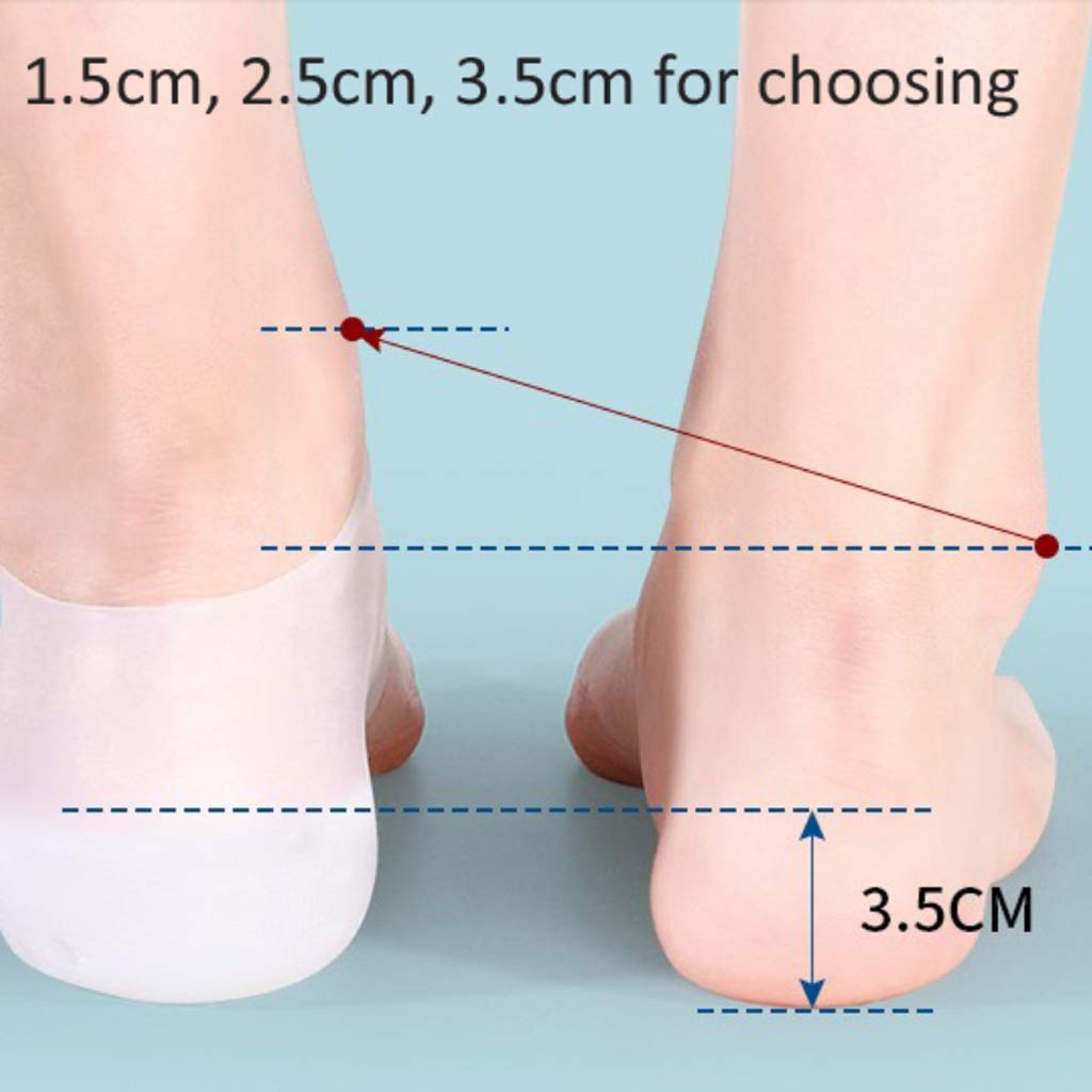 Soletta rialzante Invisibile in Silicone, Soletta Morbida per Calzini in Tinta Unita per Uomo e Donna(2.5cm)