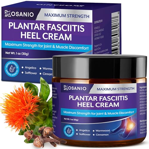 KOSANIO Plantar Fasciitis Relief Cream - Heel Discomfort Relief for Plantar Fasciitis Foot Knee Hands Legs - Natural Herbal Concentrate Formula - 30g / 1 oz