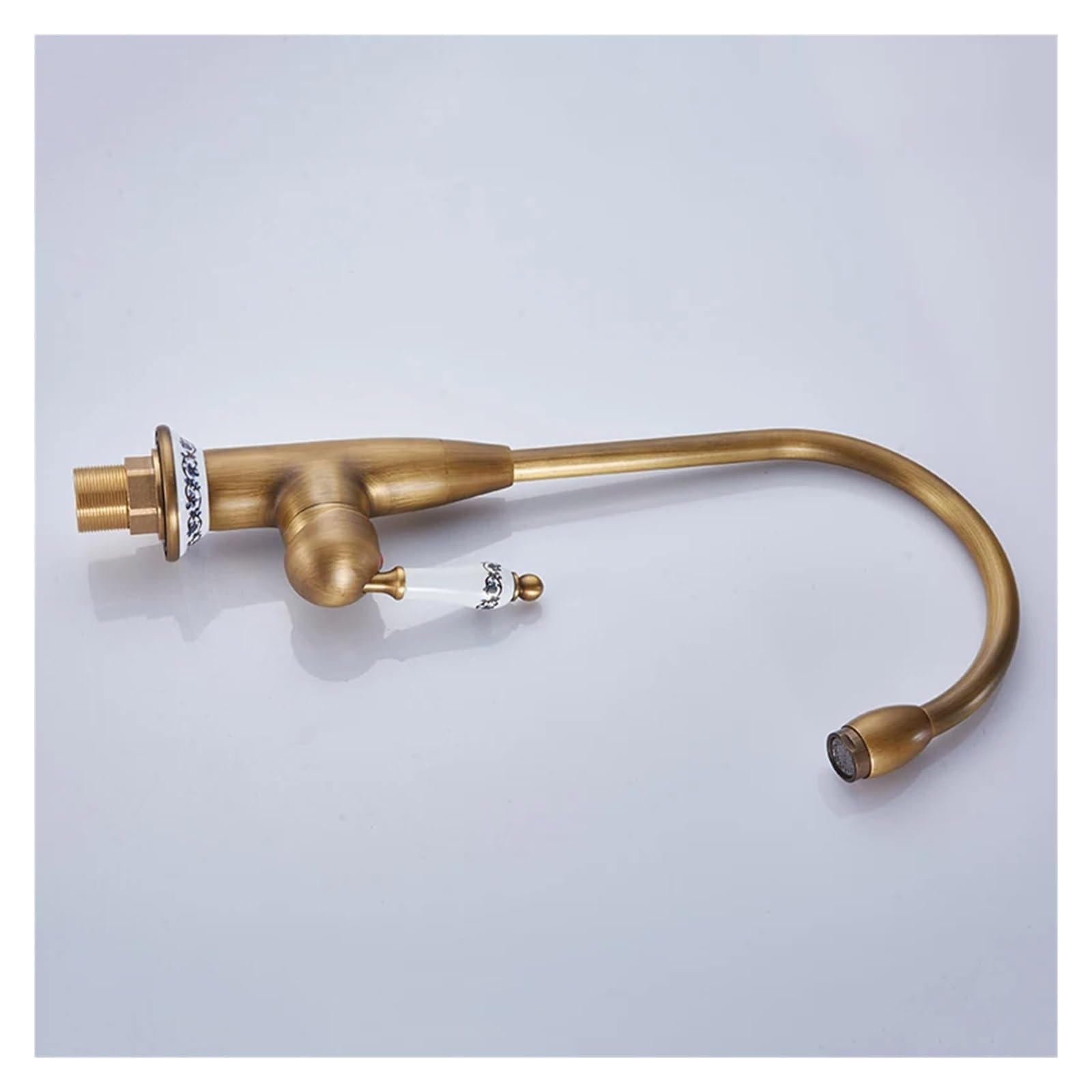 Faucet Baterie kuchenne Antyczny brąz Kran kompatybilny z baterią kuchenną z ceramicznym zimnym i gorącym zlewem kuchennym Mieszacze wody z kranu, bateria umywalkowa, brązowa Faucet