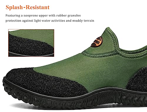 TENGTA Men's Neoprene Mud Boots Lightweight Slip-on Garden Shoes Low Short Rubber Rain Boots for Gardening, Camping and Yard Work2