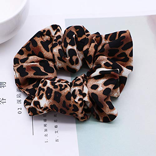6 Pack Leopard Print Hair Scrunchies Animal Print Slap Bracelet Ponytail Holder Elastic Hair Bands Wrist Line Fabric Scrunchy Hair Ties For Show/Sleepover Party #TOP7
