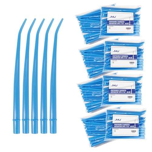 JMU Dental Aspirator Tips, Disposable Surgical Suction Tips (Blue-1/16", 200)