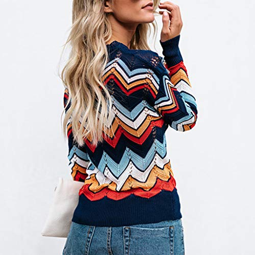 menolana Jumper de Malha de Manga Comprida Feminino Suéter de Malha Jaqueta Casaco - XL