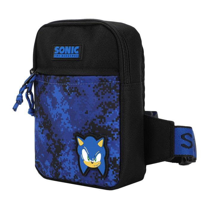 Bioworld Sonic The Hedgehog Sac à bandoulière pour garçon Bleu, bleu, Taille unique