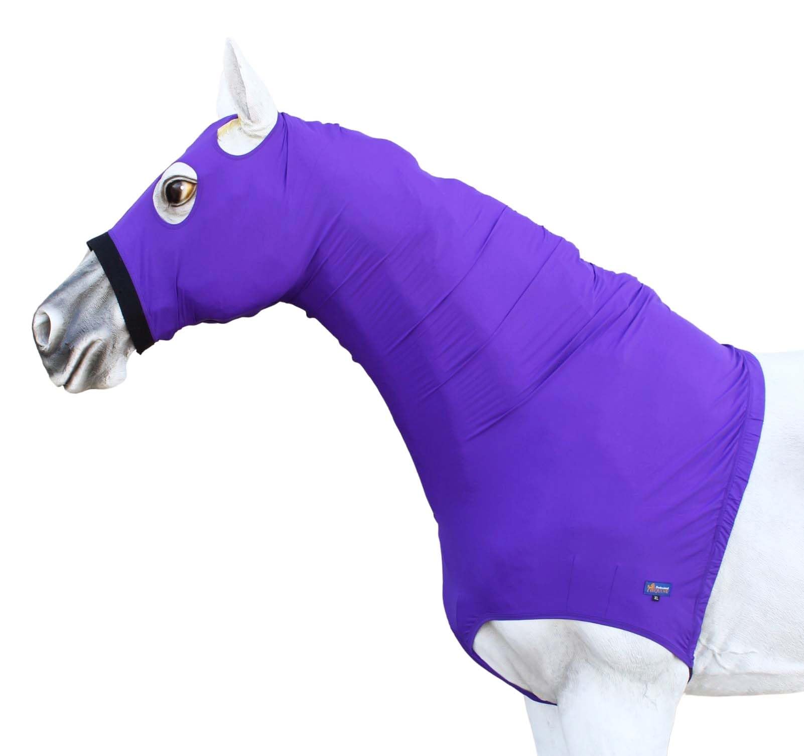 CHALLENGER Large Horse Comfort Stretch Spandex Neck Hood Mane Stay Black