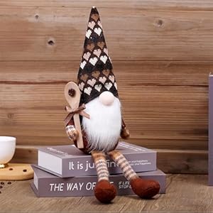 Coffee gnomes plush couple long legs handmade stuffed tomte elf figurines dolls for bar shelf decor  urban country home decor