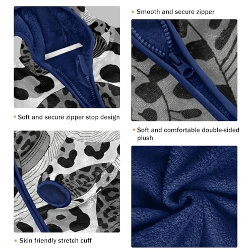 Snail Pattern with Leopard Spots Toddler Fleece Jacket Girl Boys Hooded Fleece Jacket Coat Warm Outwear Zip-up 3-10T3