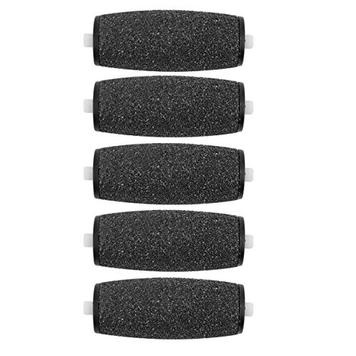 Paquete de 5 rodillos de repuesto extra gruesos de color negro, compatibles con Amope Pedi Perfect Electronic y recargable
