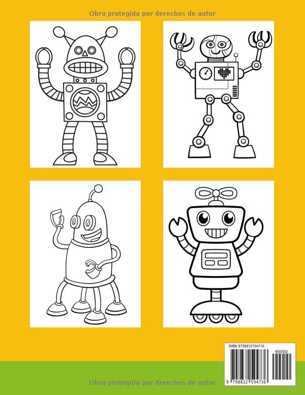 Miniatura 2 de Robot para colorear libro para niños 50 divertidos diseños de robots para colorear Regalo perfecto de robots para niños y niñas de todas las