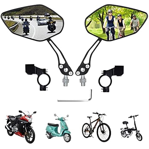 Bicycle Rearview Mirror, Bicycle Mirror Set, Bicycle Mirror, Adjustable Mirror, Bicycle Mirror for E-Bike, Rear View Mirror Bicycle, Suitable for Mountain Bikes, Electric Bicycles (Black Pair) Cover