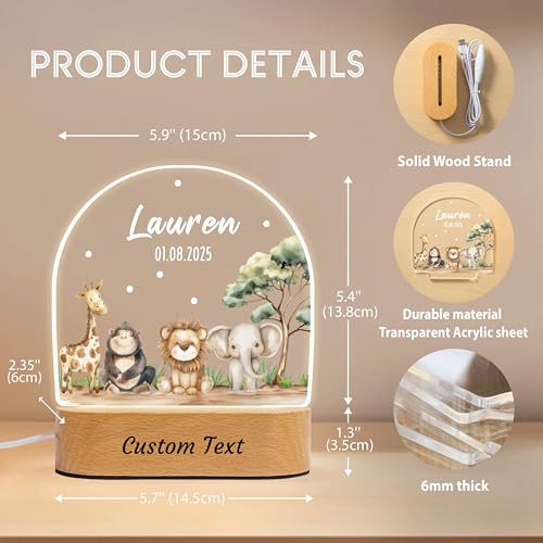 Lámpara de noche personalizada para bebés con luz LED acrílica miniatura 5
