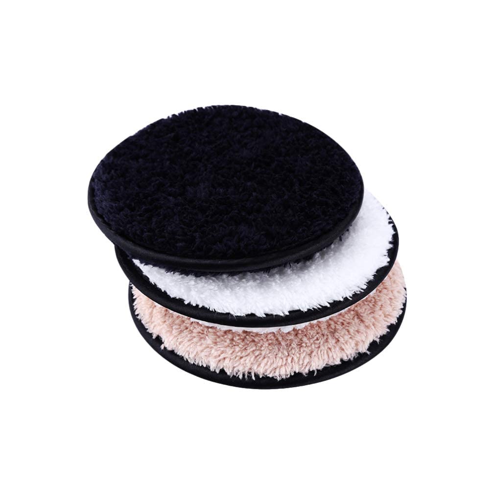 generic GFF 3Pcs Makeup Remover Sponge Soft Makeup Powder Puff Reusable & Washable Beauty Cosmetic Clean Powder Puff for Women, White+ Coffee+ Black-picture-30