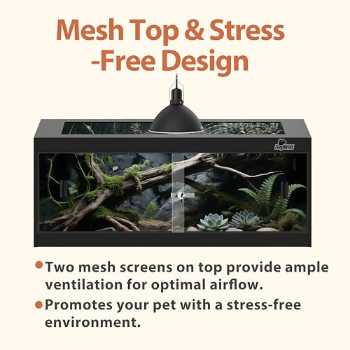 Image of 20 Gallon PVC Reptile Enclosure, RepWild 30 inchx12 inchx12 inch Terrarium /Tank with Heavy-Duty Screen Top, Glass Sliding Doors & Lock for Bearded Dragons, Ball Python, Geckos, Lizards