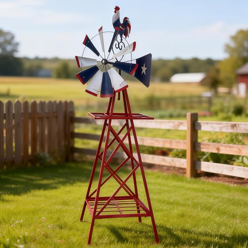 Heavy Duty Ornamental Windmill for Yard Durable Metal Weather Vane Garden Decoration Weather Resistant for Garden Yard Farm Seaside