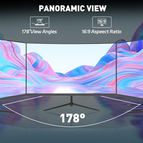 Image of 24-inch Curved Gaming Monitor, FHD 180Hz 1ms Computer Monitor, 1800R, AMD FreeSync & G-Sync Compatible, HDMI DP VESA Built-in Speakers