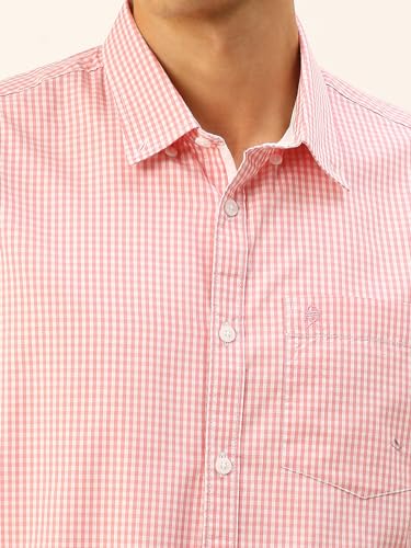Image of Thomas Scott Men's Checkered Regular Fit 100% Cotton Casual Shirt with Button Down Collar and Half Sleeve
