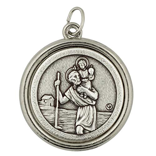 Saint Christopher and St. Michael Medal Pendant | Patron Saints of Travel, The Police, The Military, and Grocery Workers | Great Catholic Gift for First Communion and Confirmation