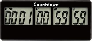 Yooreal Digital Kitchen Timer,Retirement Countdown Timer 9999 Days,Magnet Design,Loud Alarm,Tracks Wedding Vacation Working Cooking Baby Birth (Black)