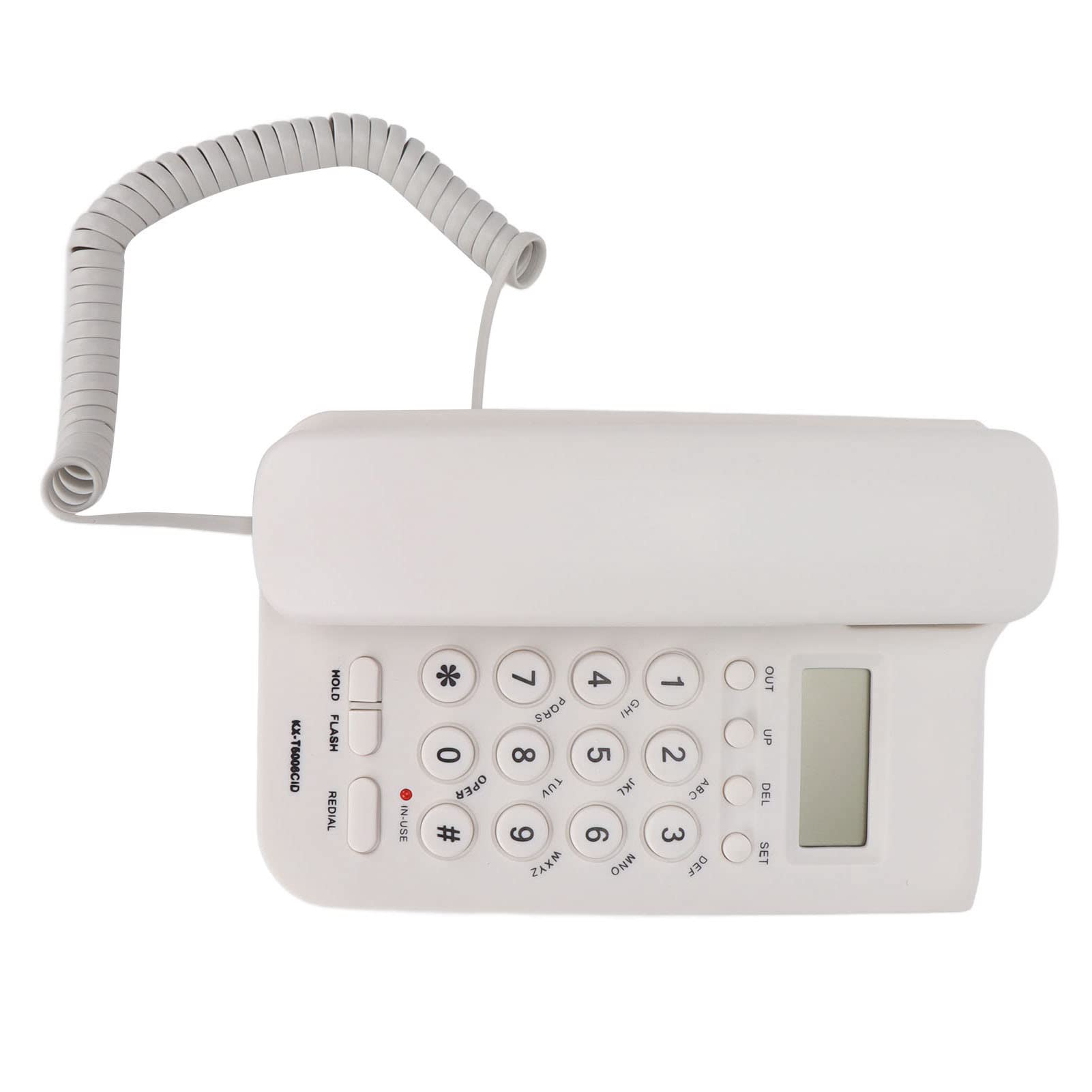 Telefono Fisso, KX‑T5006CID da Tavolo/Montaggio a Parete, ID chiamante/Semi Vivavoce/ricomposizione, Chiamata in entrata Piccolo Interno con Filo, per Ufficio/casa/Hotel (Bianco)
