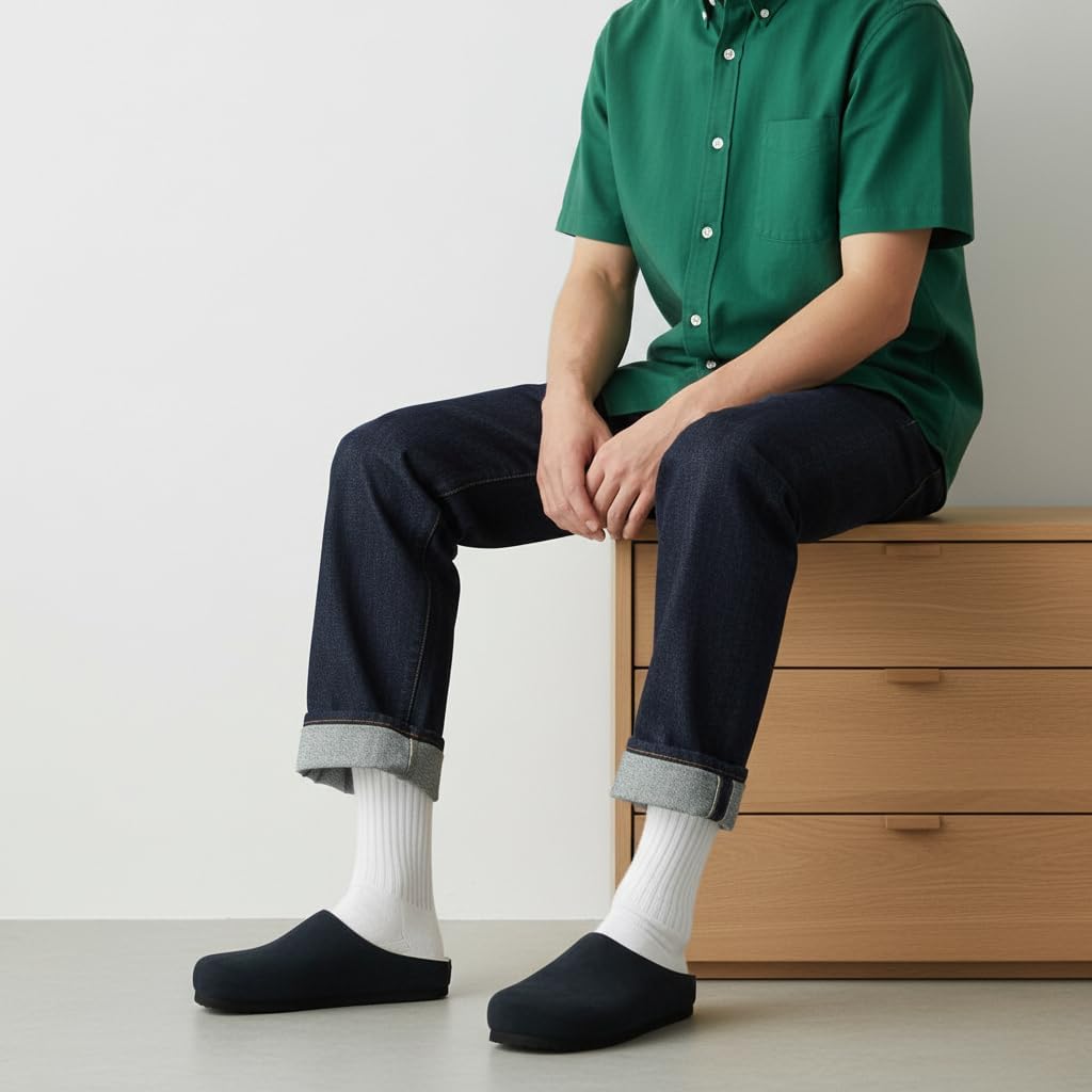 CUSHIONAIRE Heath Genuine Suede Cozy Mens Slippers – Faux Fur Clog House Shoes with Memory Foam, Indoor Outdoor Slippers for Men - Image 8