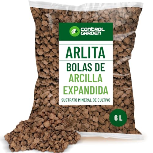 CONTROL GARDEN Arlita 6L | Bolas de Arcilla Expandida | Drenaje para Macetas, Cultivos y Plantas | Fabricado en España