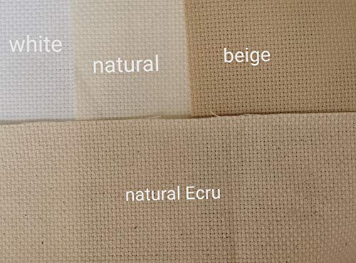 Image of 19 inch x 28 inch 14CT Counted Cotton Aida Cloth Cross Stitch Fabric (Natural-Ecru)