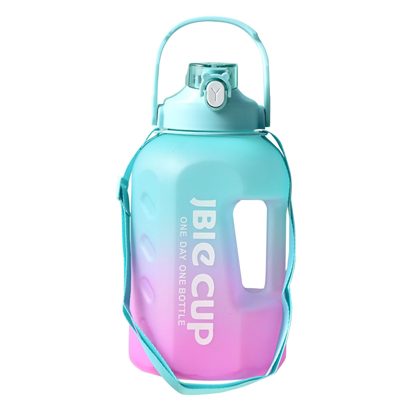 Water Bottle for the Gym - Large Motivational 3 Litre Water Bottle with Drinking Times Leak-Proof Reusable Juice Container with Straw and Handles 15 x 15 x 29 cm PC Material