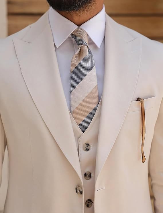 Men's Suits Regular Fit 3 Pieces Prom Tuxedos Jacket+Waistcoat+Trousers Wedding Grooms3