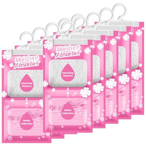 Boadw 20x230G Hänge Luftentfeuchter mit Duft, Kleiderschrank Feuchtigkeitsabsorber für Keller, Schlafzimmer, Waschräume, gegen Feuchtigkeit Anti-Schimmel Desodorierende Trockenmittel-Tasche –Rosenduft