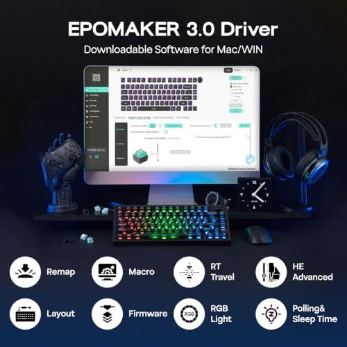 Image of EPOMAKER HE75 V2 TMR Hall Effect Gaming Keyboard w /Changeable Knob